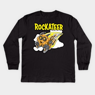 RocKATeer flying through the sky Kids Long Sleeve T-Shirt